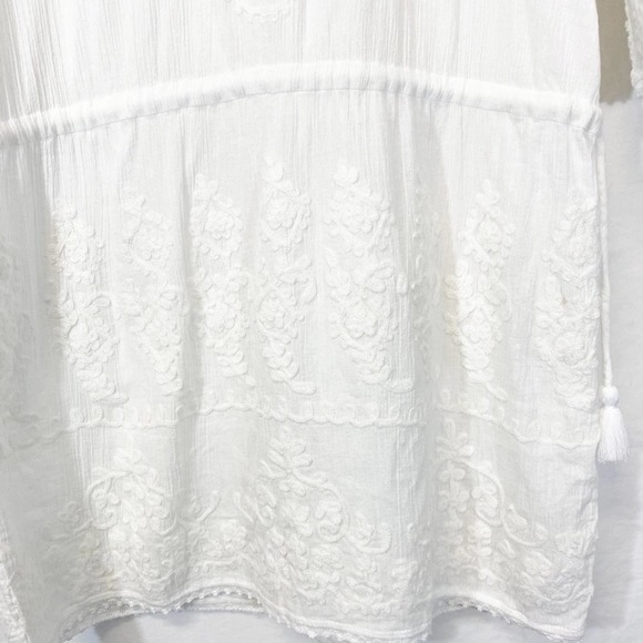 Soft Surroundings White/Cream Embroidered Swim Suit Cover Up Dress Cotto… - Picture 3 of 10